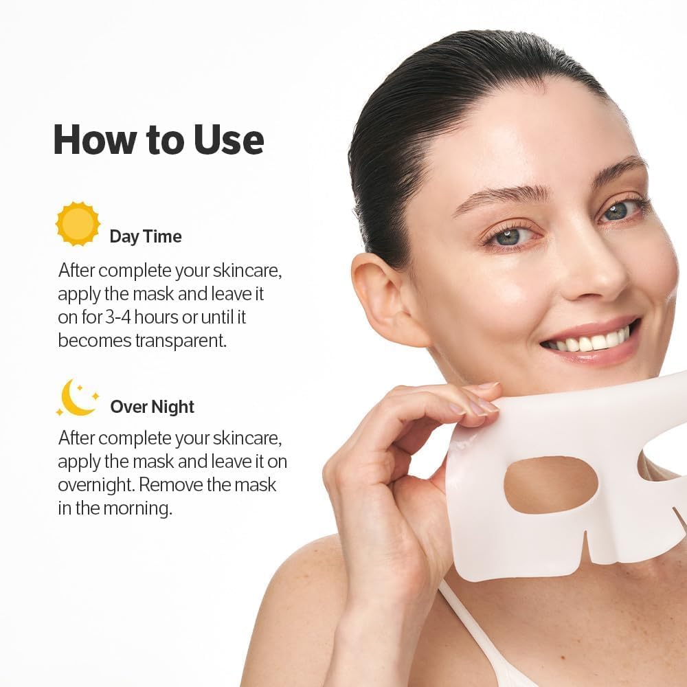 (Pack of 2) Bio-Collagen Real Deep Mask | Korean Collagen Face Mask with Low Molecular Collagen & Hyaluronic Acid | Overnight Hydrating Hydrogel Mask | Pore Minimizing, Wrinkle Reduction, Glass Skin | Paraben-Free