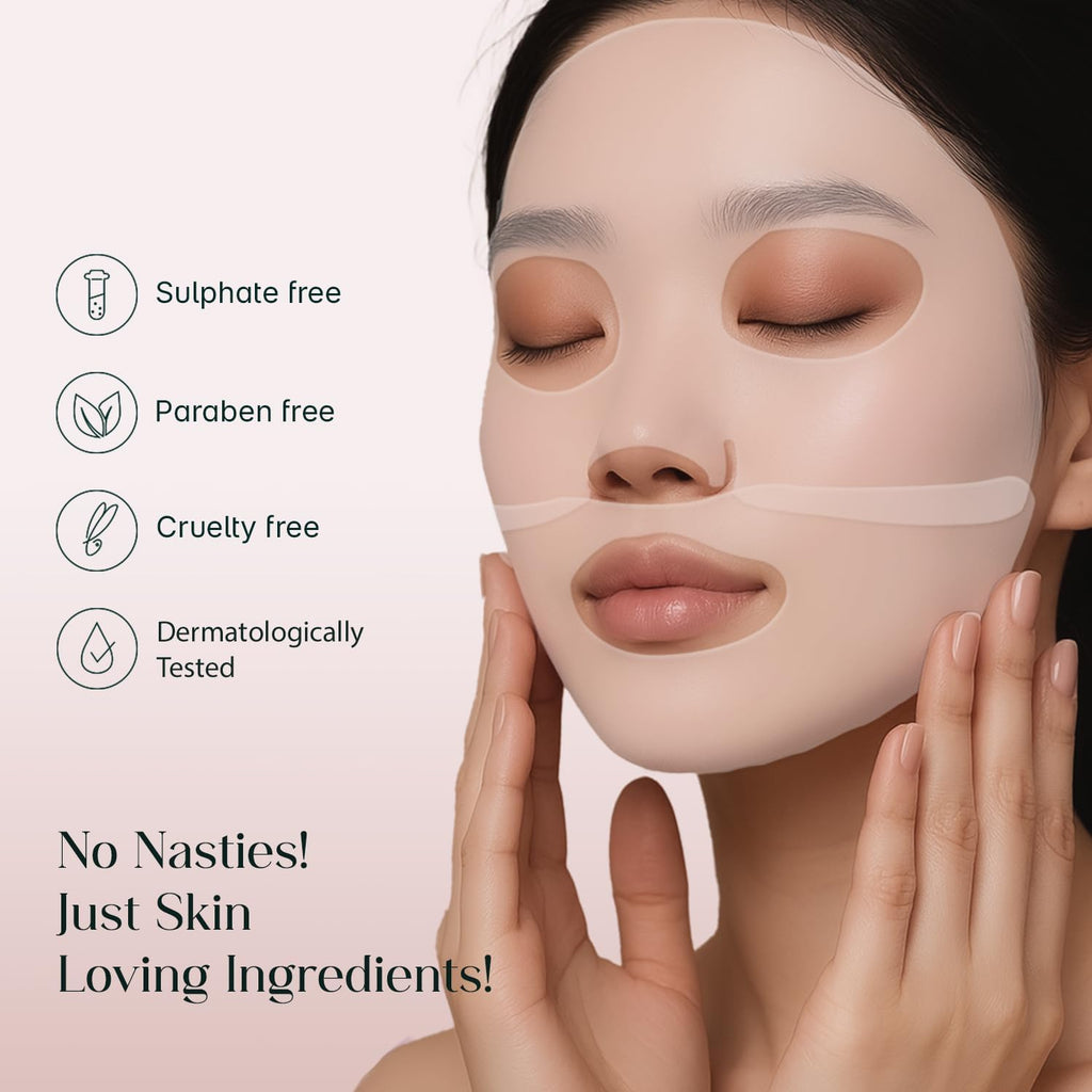 (Pack of 2) Bio-Collagen Real Deep Mask | Korean Collagen Face Mask with Low Molecular Collagen & Hyaluronic Acid | Overnight Hydrating Hydrogel Mask | Pore Minimizing, Wrinkle Reduction, Glass Skin | Paraben-Free
